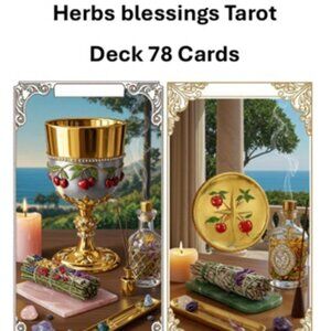Herbs blessings  tarot deck 78 cards